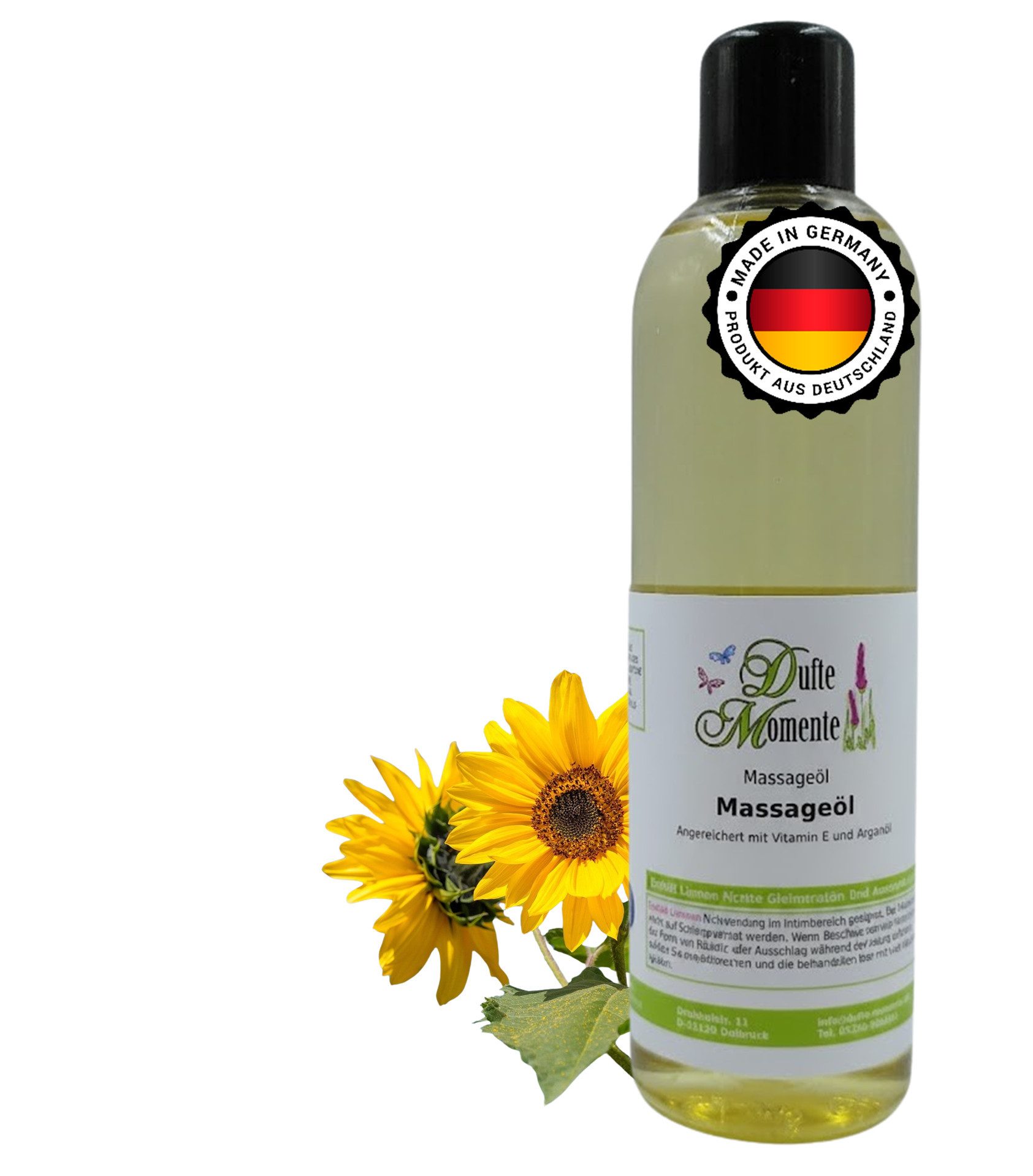 Dufte Momente Massageöl Neutral 250ml - 3 L, hochwertige Pflanzenöle als Basis, vegan und ohne Tierversuche