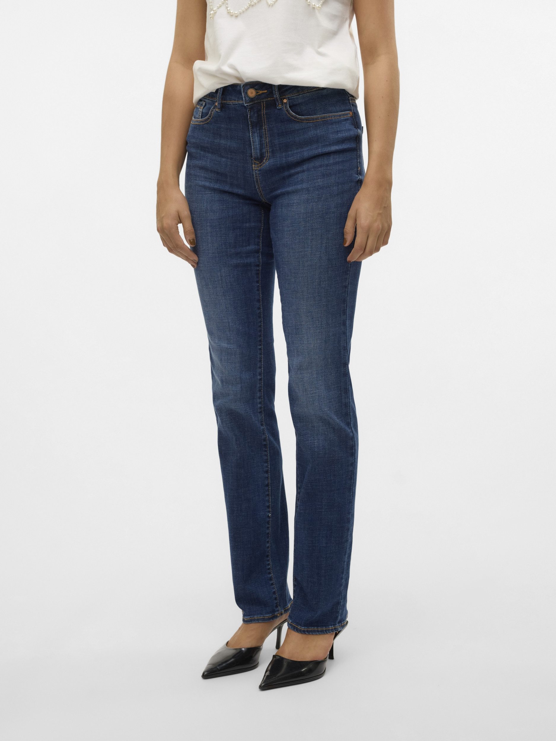 Vero Moda Slim-fit-Jeans VMFLASH MR STRAIGHT JEANS LI3300 GA
