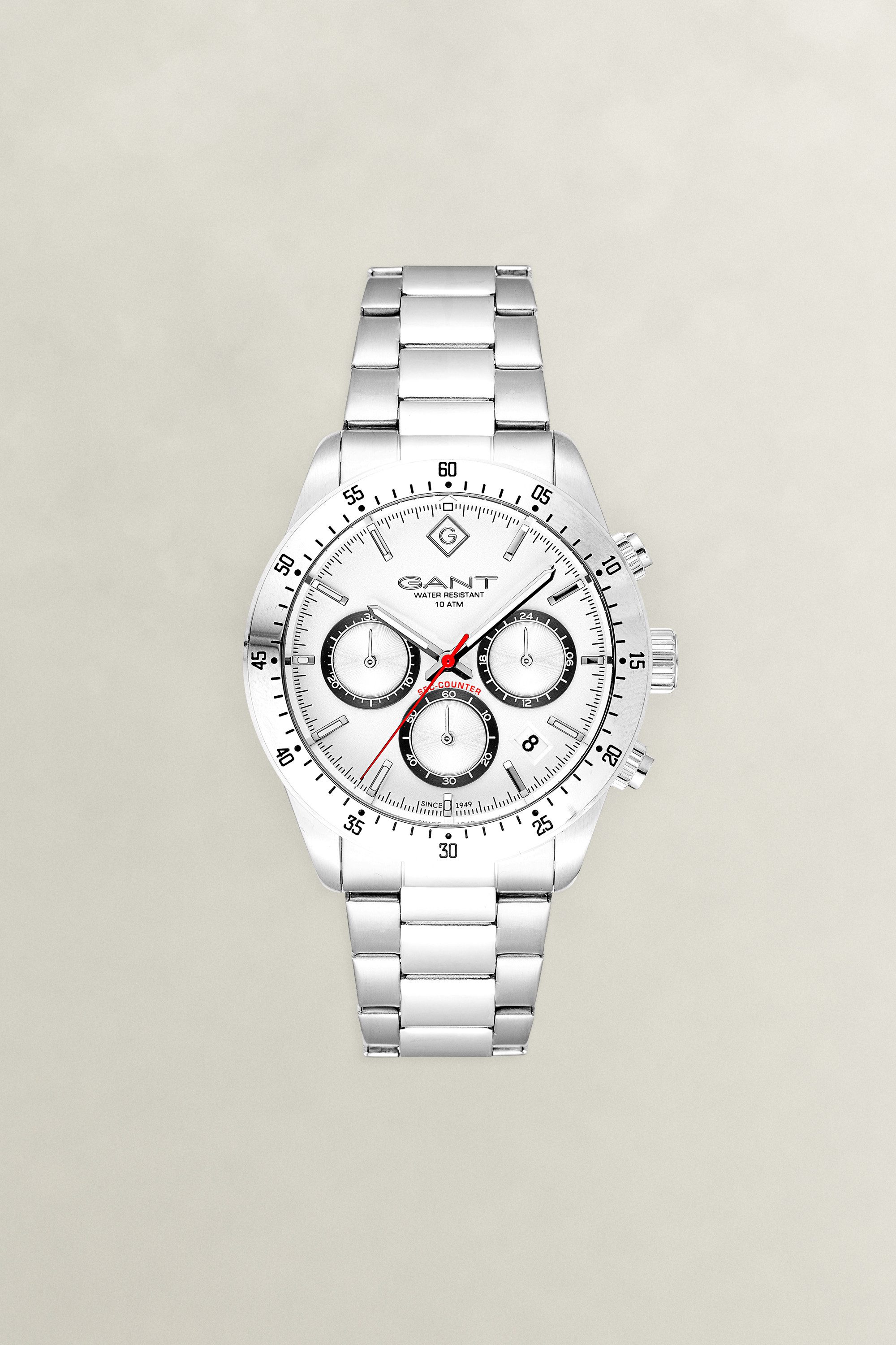 Gant Chronograph Greenfield G202001, Quarzuhr, Armbanduhr, Herrenuhr, Edelstahlarmband, analog, Tag