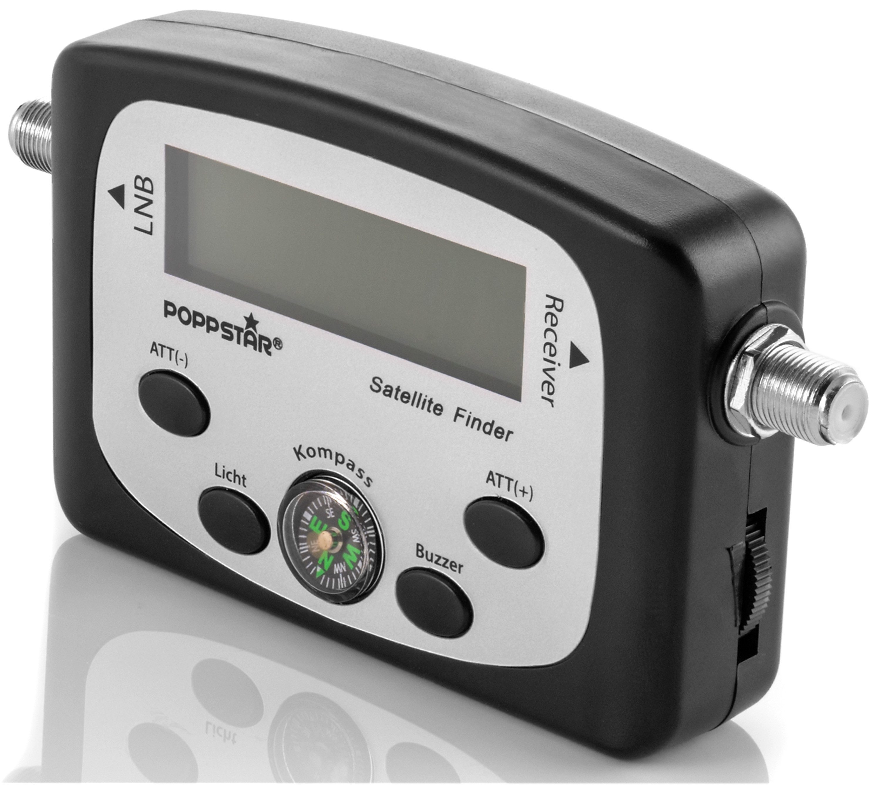 Poppstar SAT-Antenne (Digital Satfinder (Sat Finder Messgerät, 19,5 cm Kabel, Anleitung)