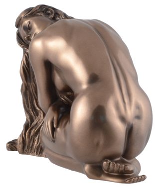 Vogler direct Gmbh Dekofigur Akt Traum - Nackte Frau mit geschlossenen Augen kniend by Veronese, von Hand bronziert, LxBxH: ca. 13x6x10cm