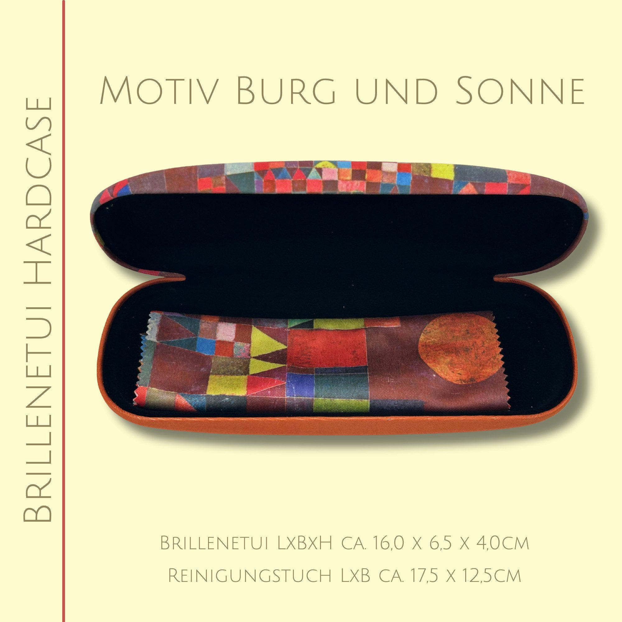 Fridolin Brillenetui Brillenetui Hardcase mit Stoffbezug und Reinigungstuch aus Mikrofaser