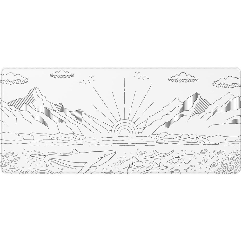 Dark Project Gaming Mauspad Nostra White XL 90x40x0,4cm Mousepad, Verschleißfeste Overlock-Nähte