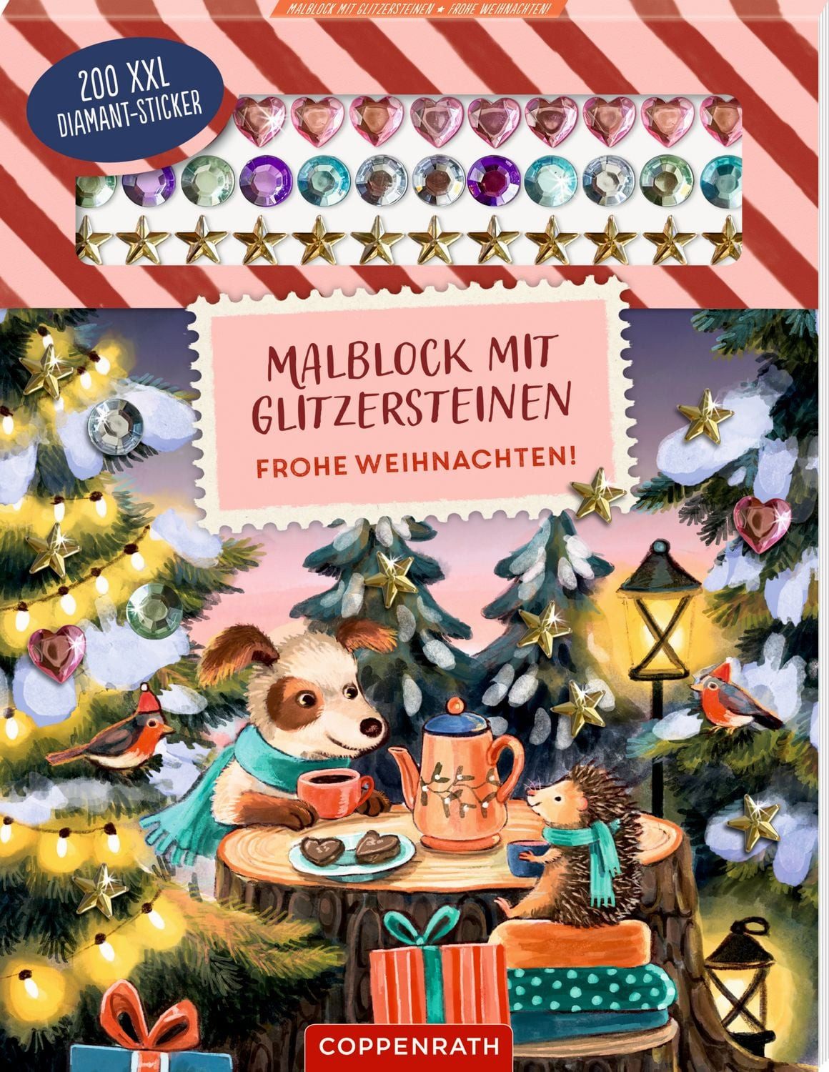 Malblock mit Glitzersteinen / diverse