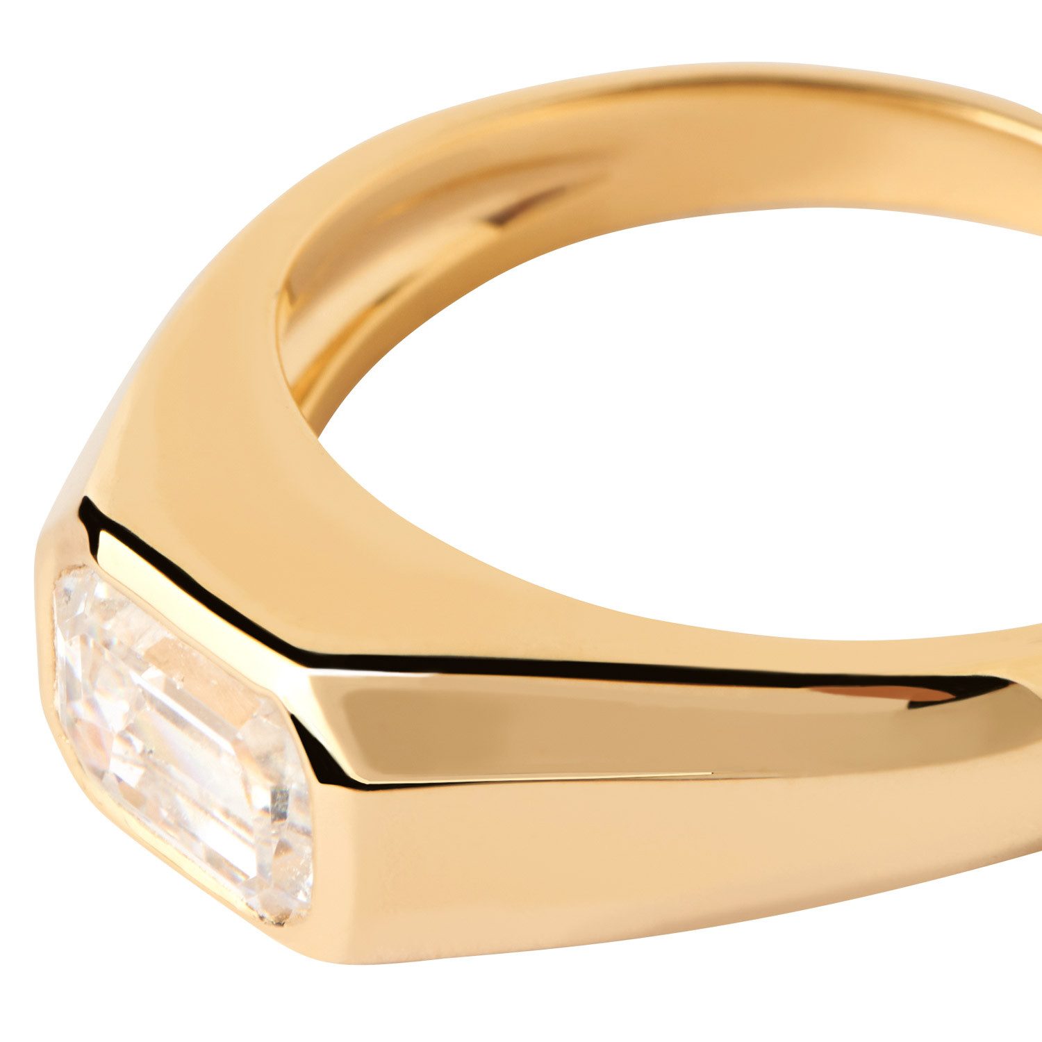 P D Paola Siegelring Damenring Octagon Shimmer SiegelSilber vergoldet