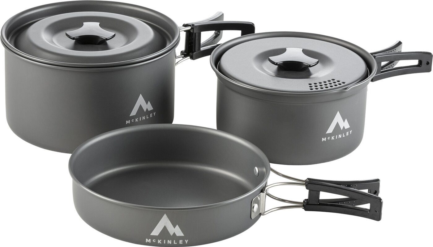 McKINLEY Campinglöffel Kochgeschirr SET MCK202 BRAUN MIT MOTIV