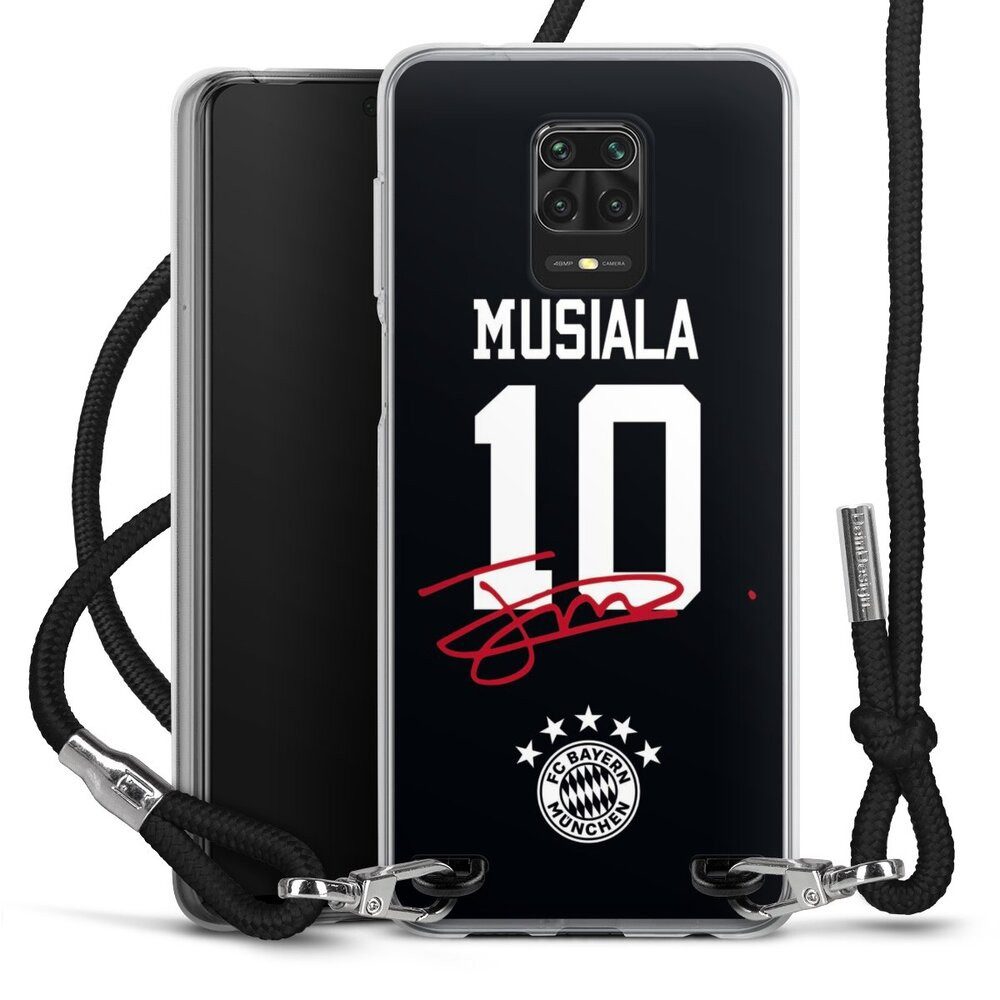 DeinDesign Handyhülle FC Bayern München Jamal Musiala FCB Musiala 10, Xiaomi Redmi Note 9s Handykette Hülle mit Band Case zum Umhängen