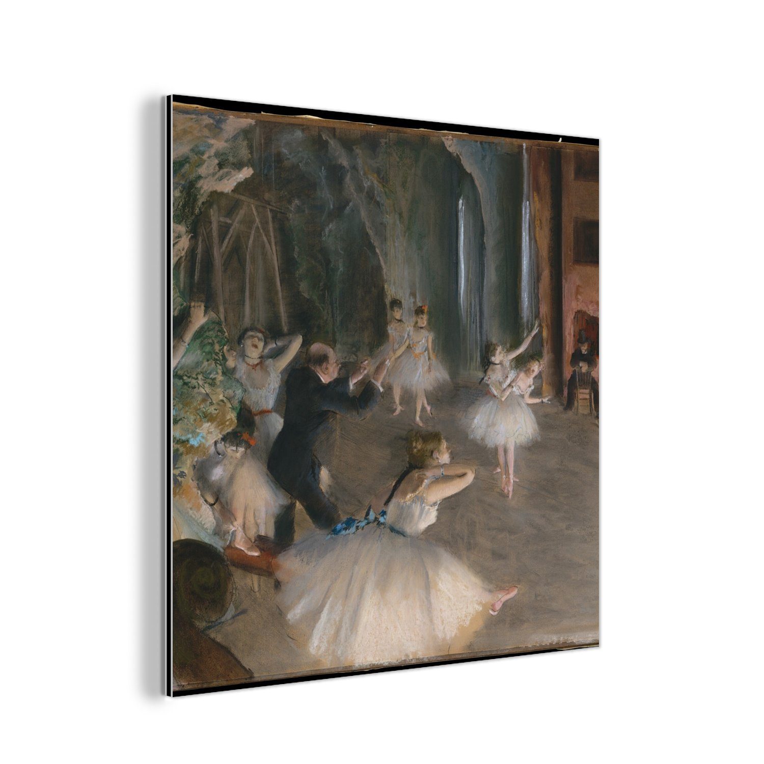 Bühne Aluminium St), deko auf des Metallbild Alu-Dibond-Druck, von aus Gemälde Degas, Edgar der Gemälde MuchoWow Balletts Die - Metall, (1 Probe