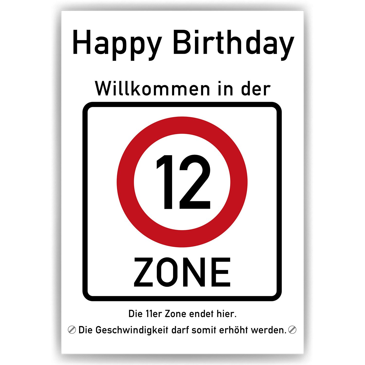 Tigerlino Poster 12. Geburtstag Geschenk Verkehrszeichen günstig online kaufen