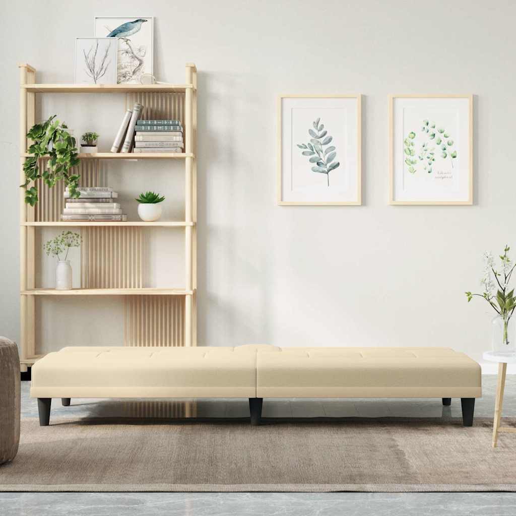 vidaXL Sofa Schlafsofa mit Getränkehaltern Creme günstig online kaufen