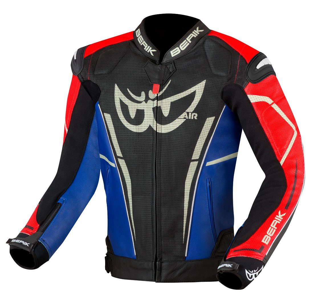 Lederjacke Street Motorradjacke Pro Evo Black/Red/Blue Motorrad Berik