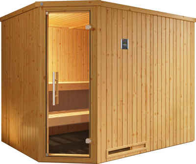 weka Sauna Varberg, BxTxH: 244 x 194 x 199 cm, 68 mm, (Set) 7,5 kW Bio-Ofen mit digitaler Steuerung