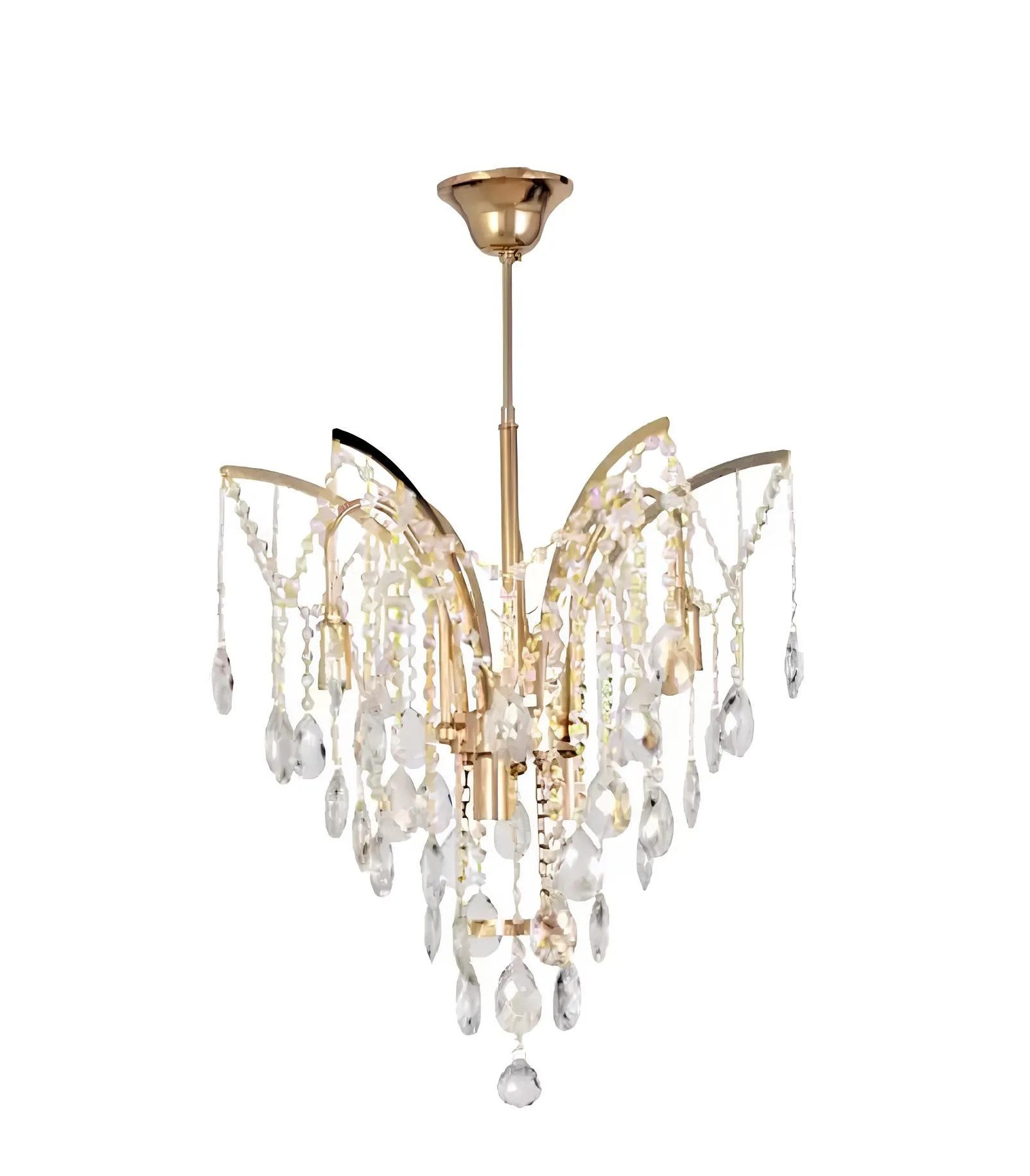 JVmoebel Kronleuchter Eleganter Kronleuchter aus Metall mit filigranem Design in Gold, Leuchtmittel wechselbar, Made in Europa