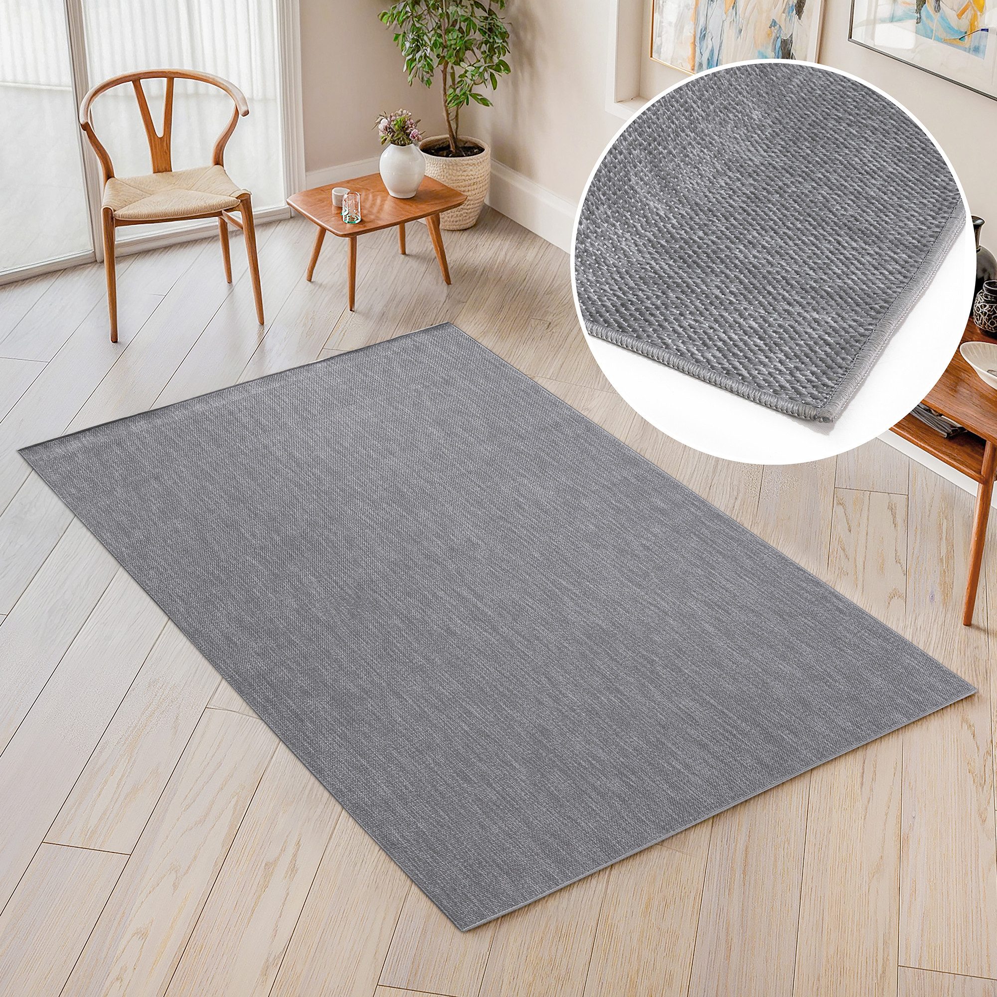 my home Teppich Kian, rechteckig, Höhe: 3 mm, Sisal-Optik, Flachgewebe, In- günstig online kaufen