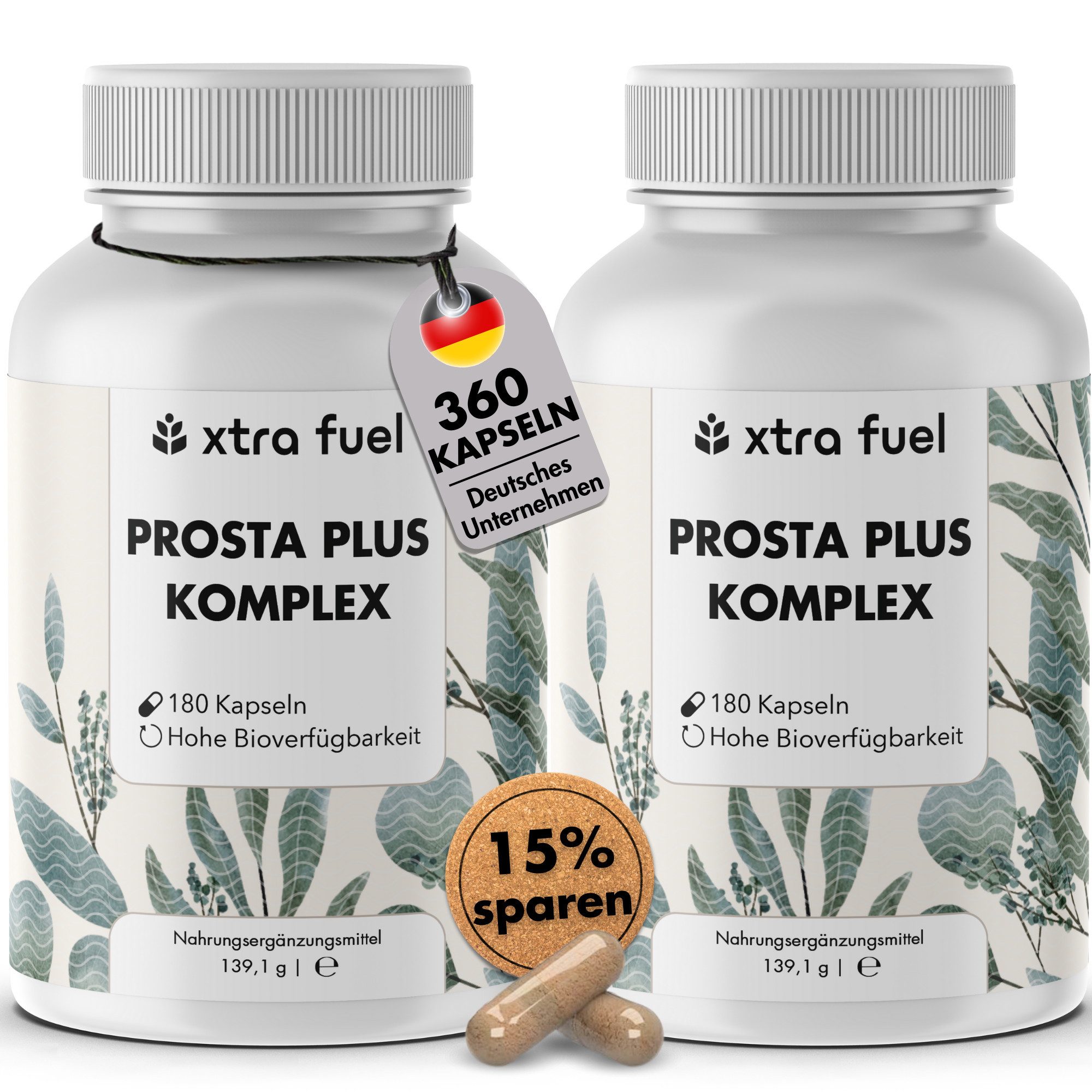 XTRA FUEL Prostata Kapseln - Prosta Plus Komplex - hochdosiert & vegan Kapseln, 278.2 g