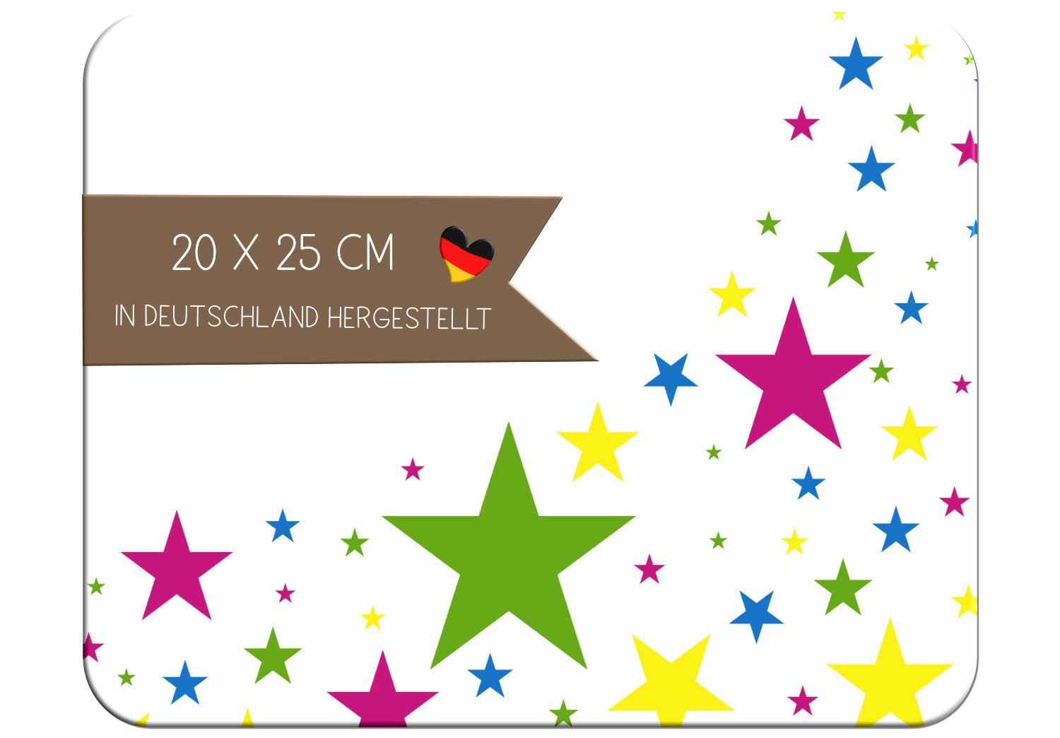 CreaDesign Frühstücksbrett Kinder Sterne Brettchen, Kunststoff, 20x25 cm, Kunststoff, (1-St)