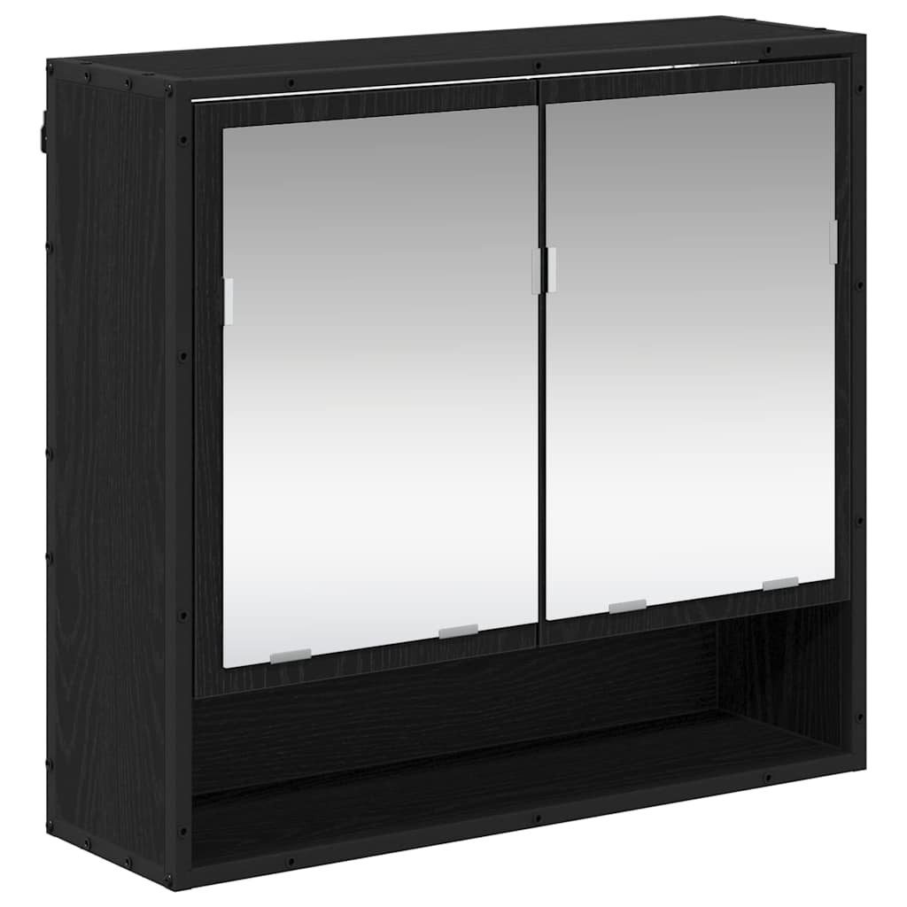 vidaXL Badezimmerspiegelschrank Badezimmer-Spiegelschrank Schwarze Eiche 65 günstig online kaufen