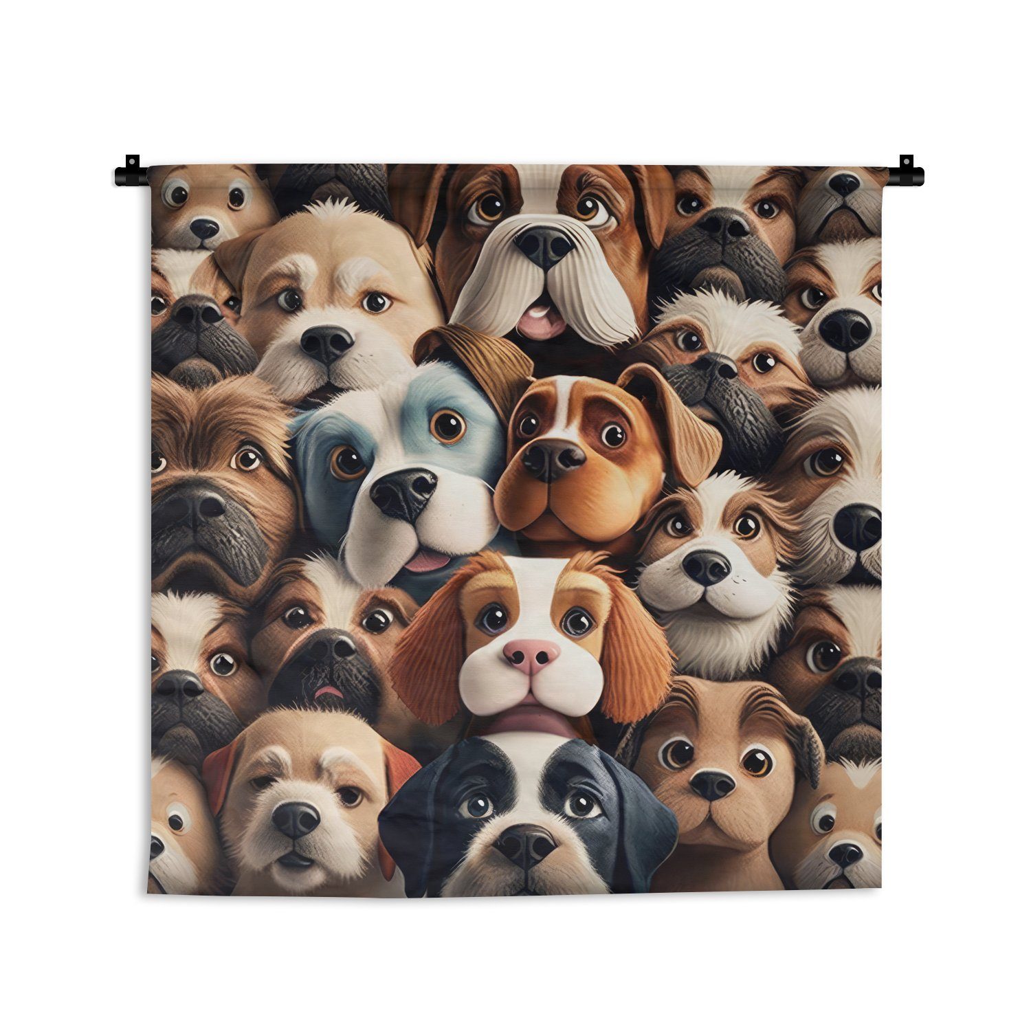 Wohnzimmer, für Muster Schlafzimmer, Junge, Kleid, Kinderzimmer Wanddekoobjekt Braun - - MuchoWow Wanddeko - - Wandbehang, Tiere Mädchen Hund -