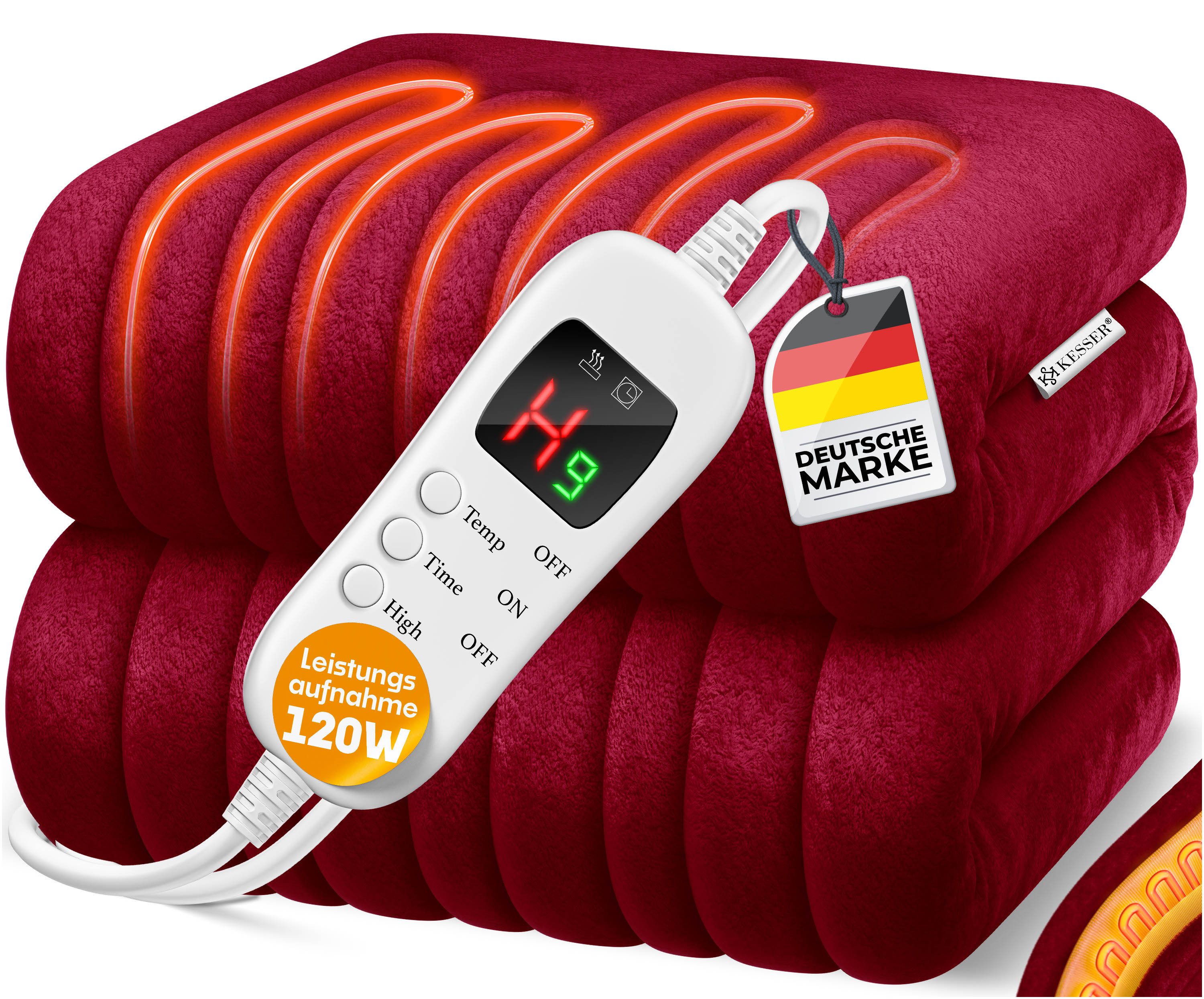KESSER Heizdecke, aus Plüsch Kuscheldecke, GS geprüft elektrische Wärmedecke waschbar