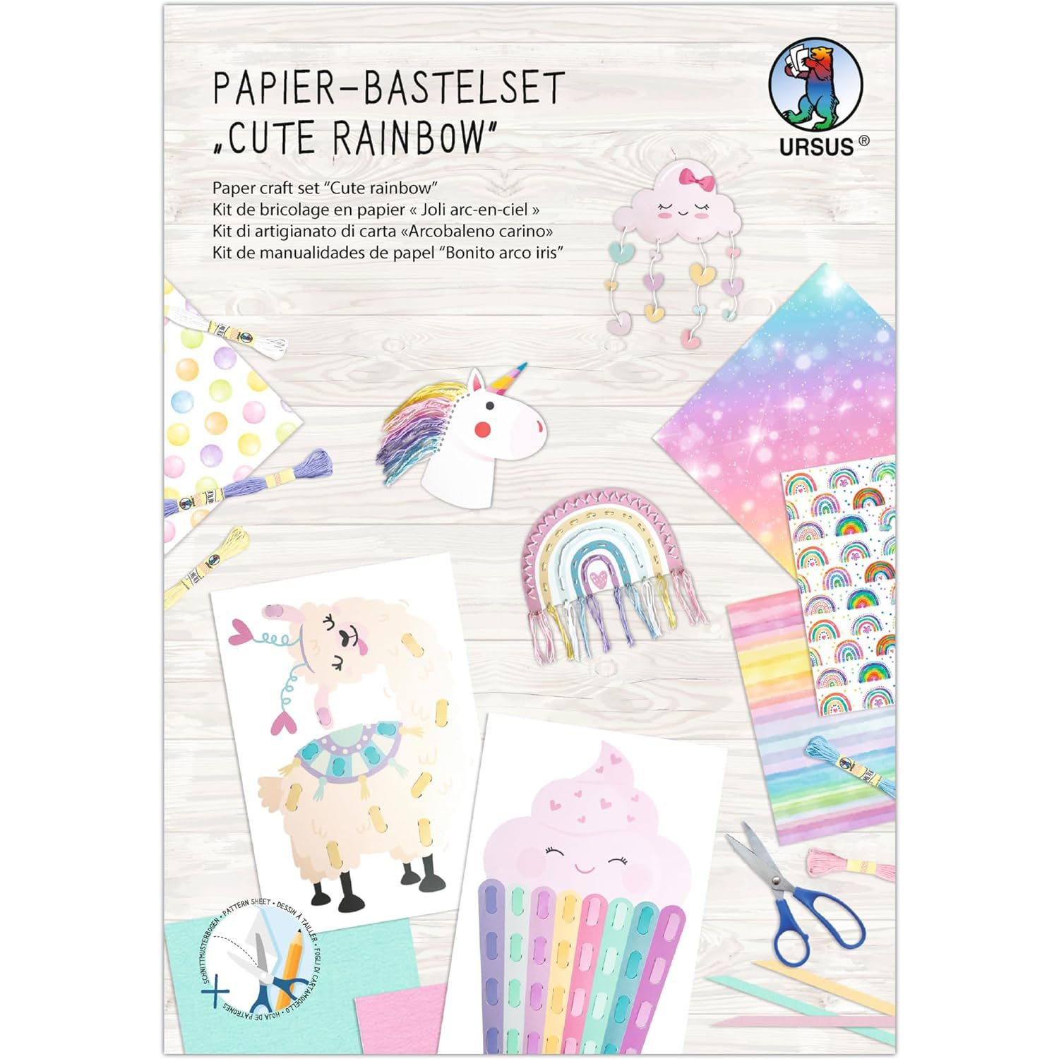 Ursus - Ludwig Bähr Kreativset Ursus PAPIER-BASTELSET "CUTE RAINBOW"