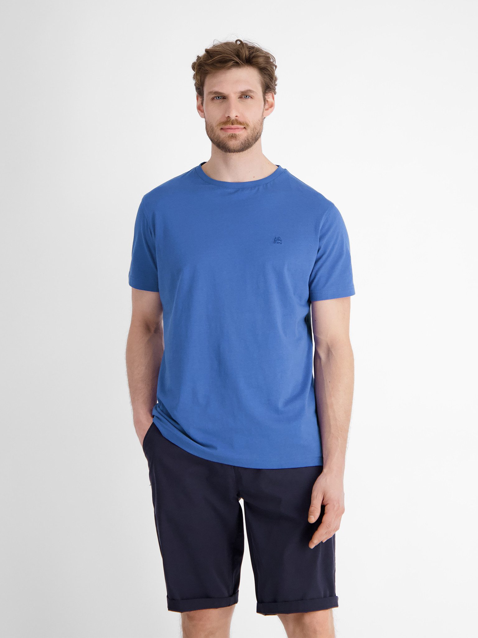 LERROS Kurzarmshirt mit Logostickerei auf der günstig online kaufen