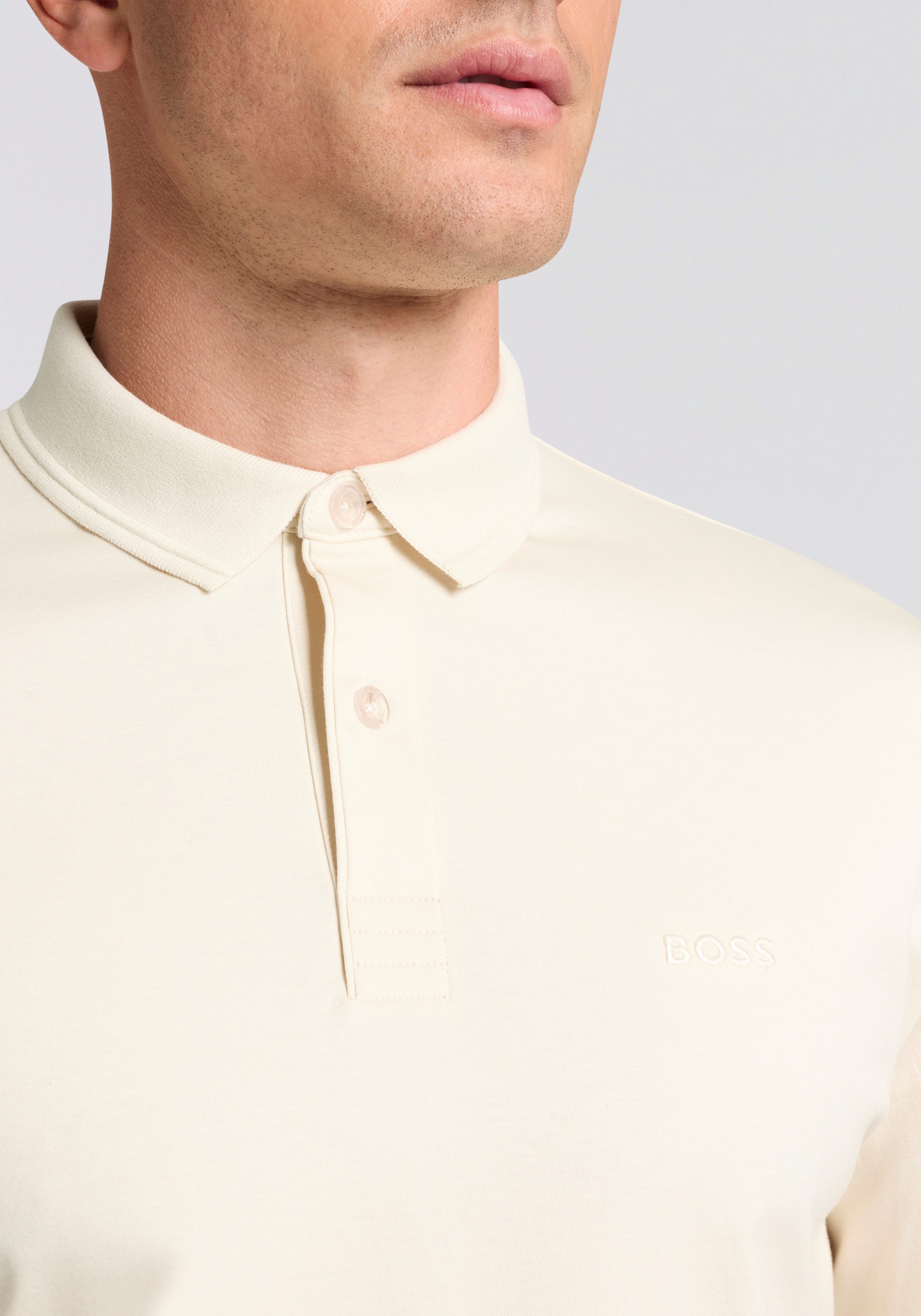 BOSS GREEN Langarm-Poloshirt Pirol Langarm, regular fit, Logo-Stickerei