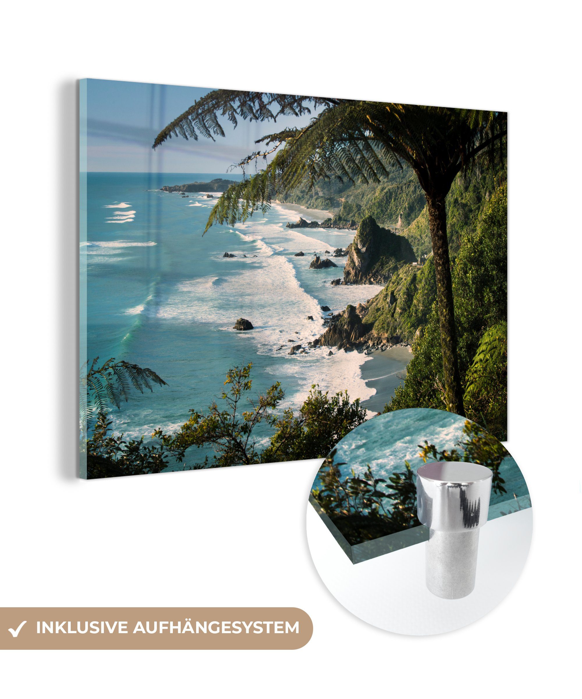 Acrylglasbilder Acrylglasbild Panoramablick, Neuseeland, Karamea, Wohnzimmer (1 Bay, & St), Hawkes Schlafzimmer MuchoWow