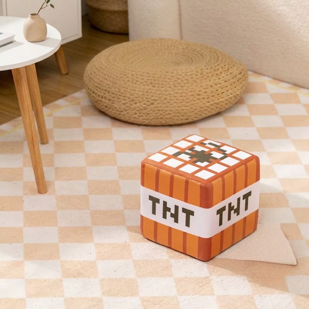 Athlix Plüschfigur TNT-Plüschwürfel 20cm, Plüschkissen, Pixel-Kissen (1-St), Universell einsetzbar, Formstabile und gemütliche Füllung