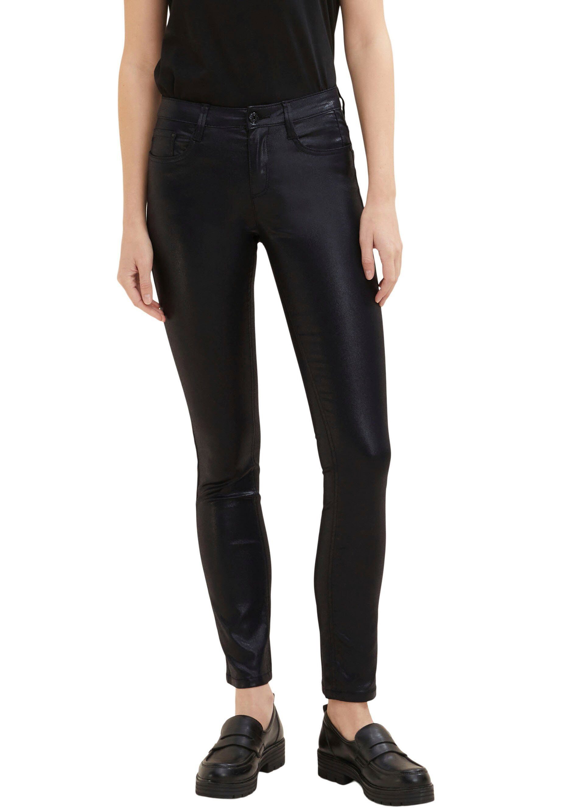 TOM TAILOR Slim-fit-Jeans ALEXA SLIM glänzender leicht Beschichtung mit