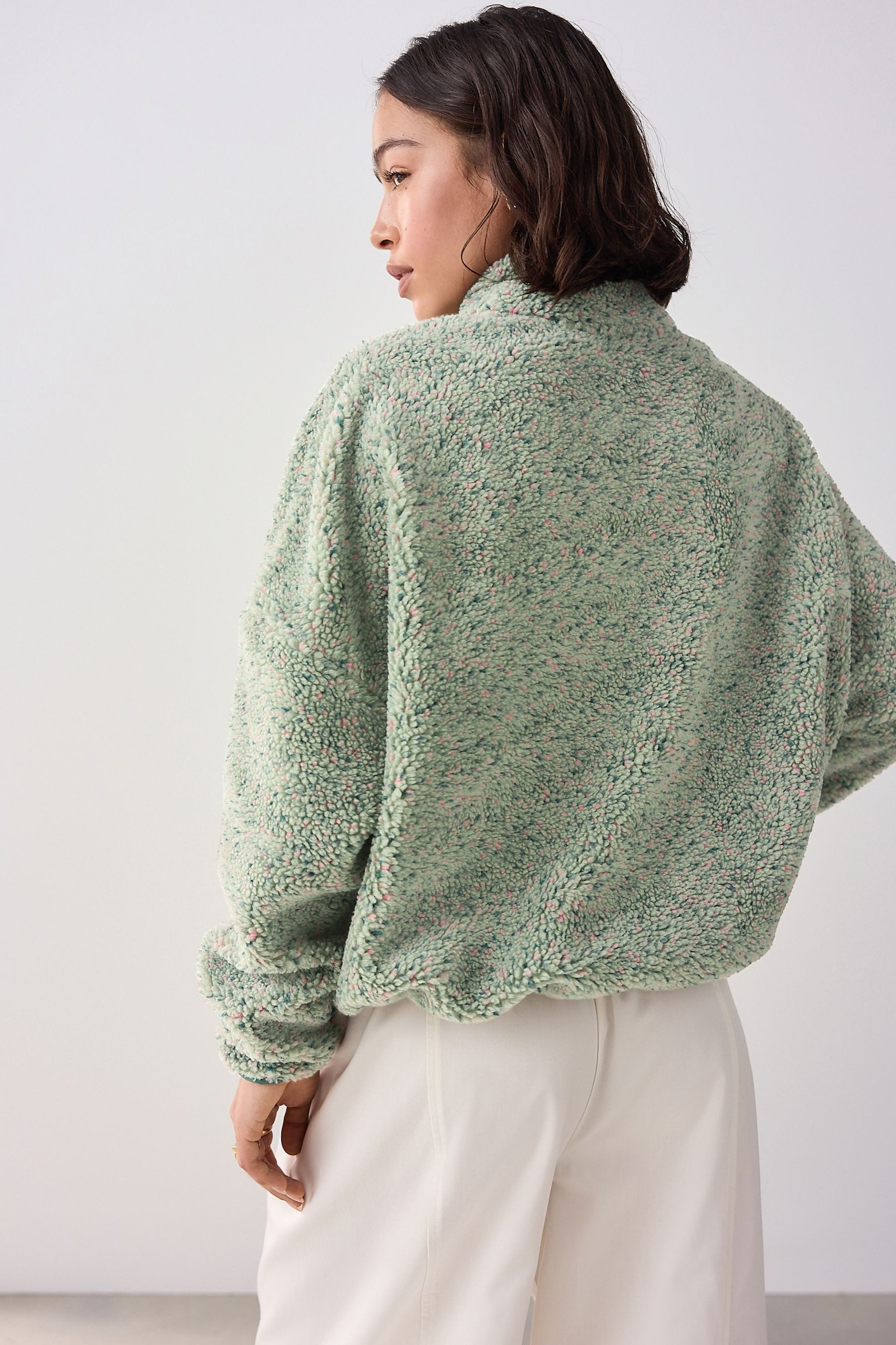 Next Fleeceshirt Fleece-Sweatshirt aus Teddy-Borg mit 1/4-RV (1-tlg) günstig online kaufen