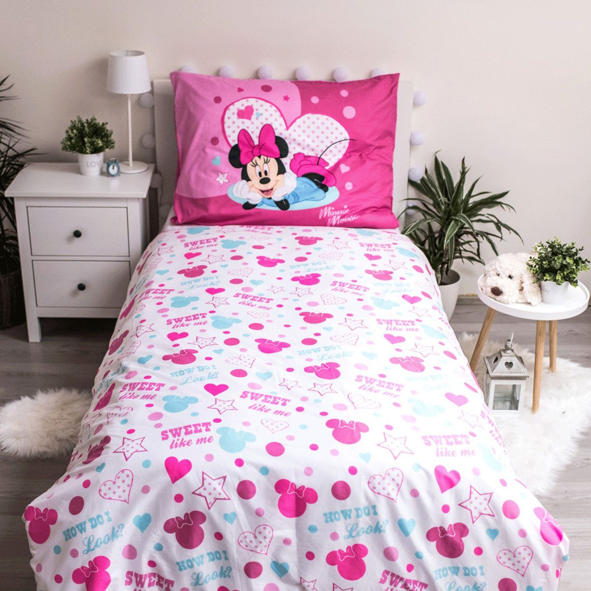 Disney Kinderbettwäsche Minnie Mouse, Polyester, 2 teilig