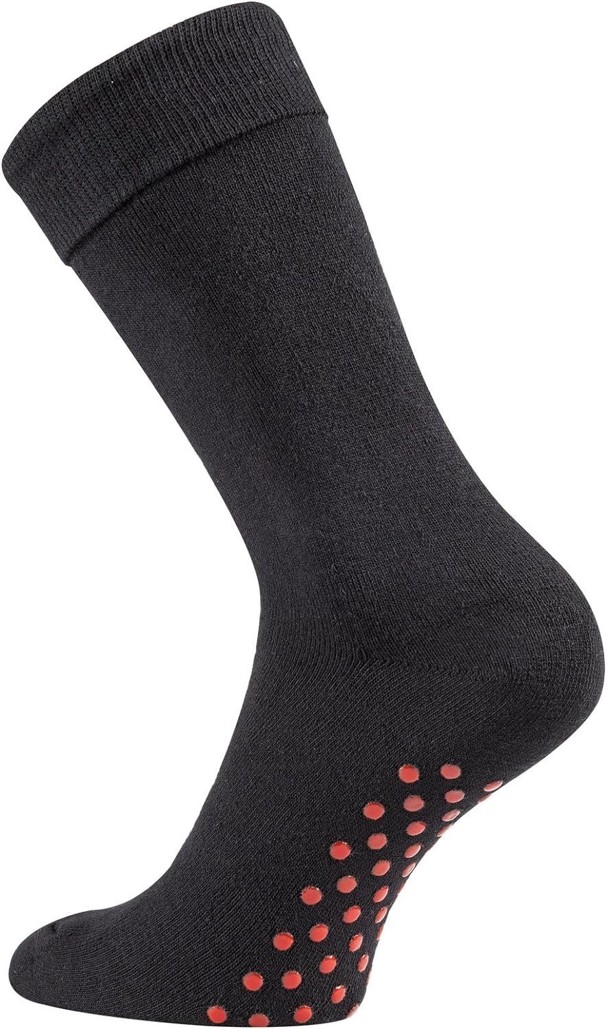 TippTexx 24 Haussocken 2 Paar Homesocks schwarze ABS-Socken Stopper-Socken Anti-Rutsch-Socken