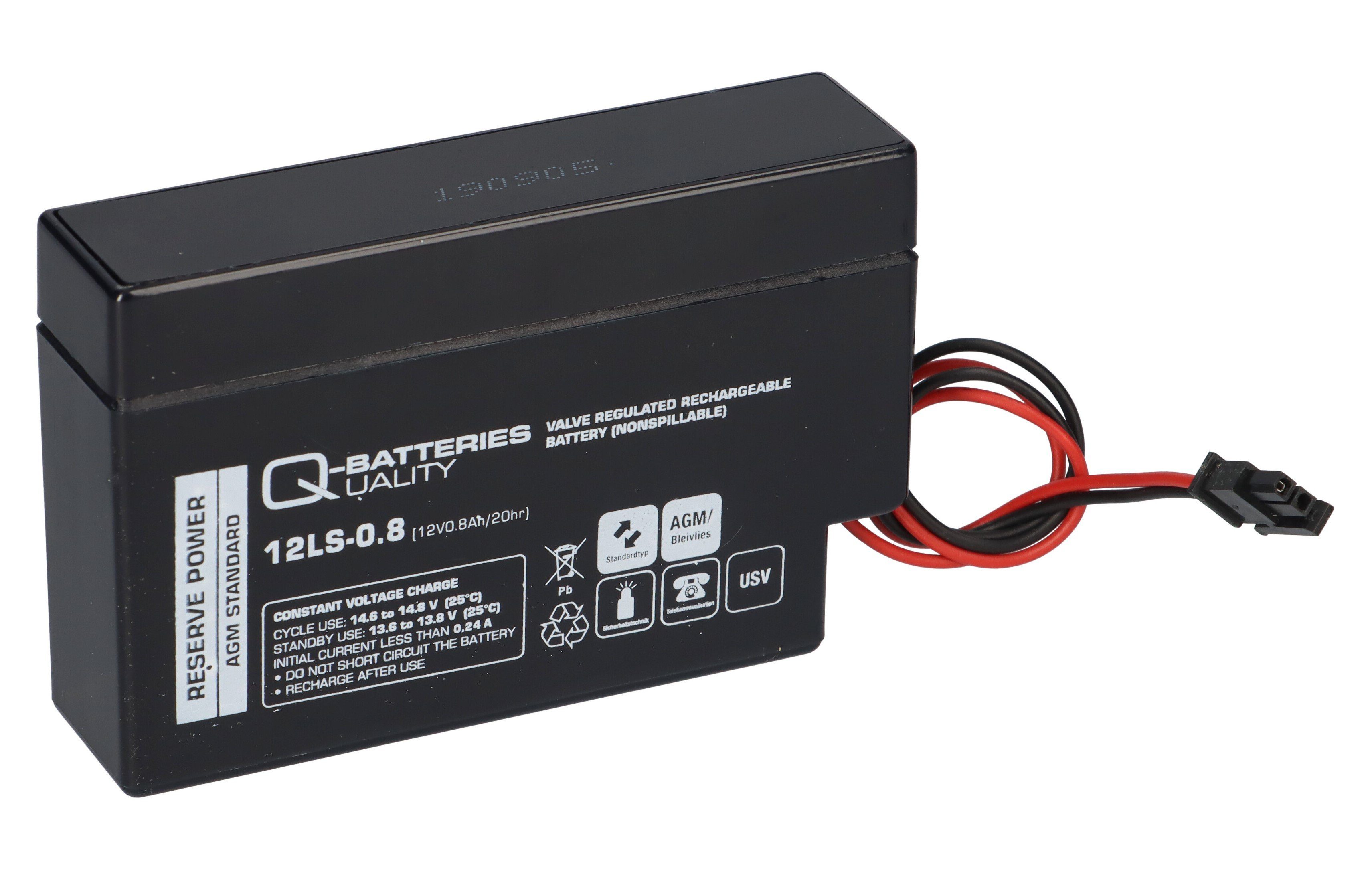 Q-Batteries Q-Batteries 12LS-0.8 12V 0,8Ah AGM Blei-Vlies Akku Heim & Haus Bleiakkus