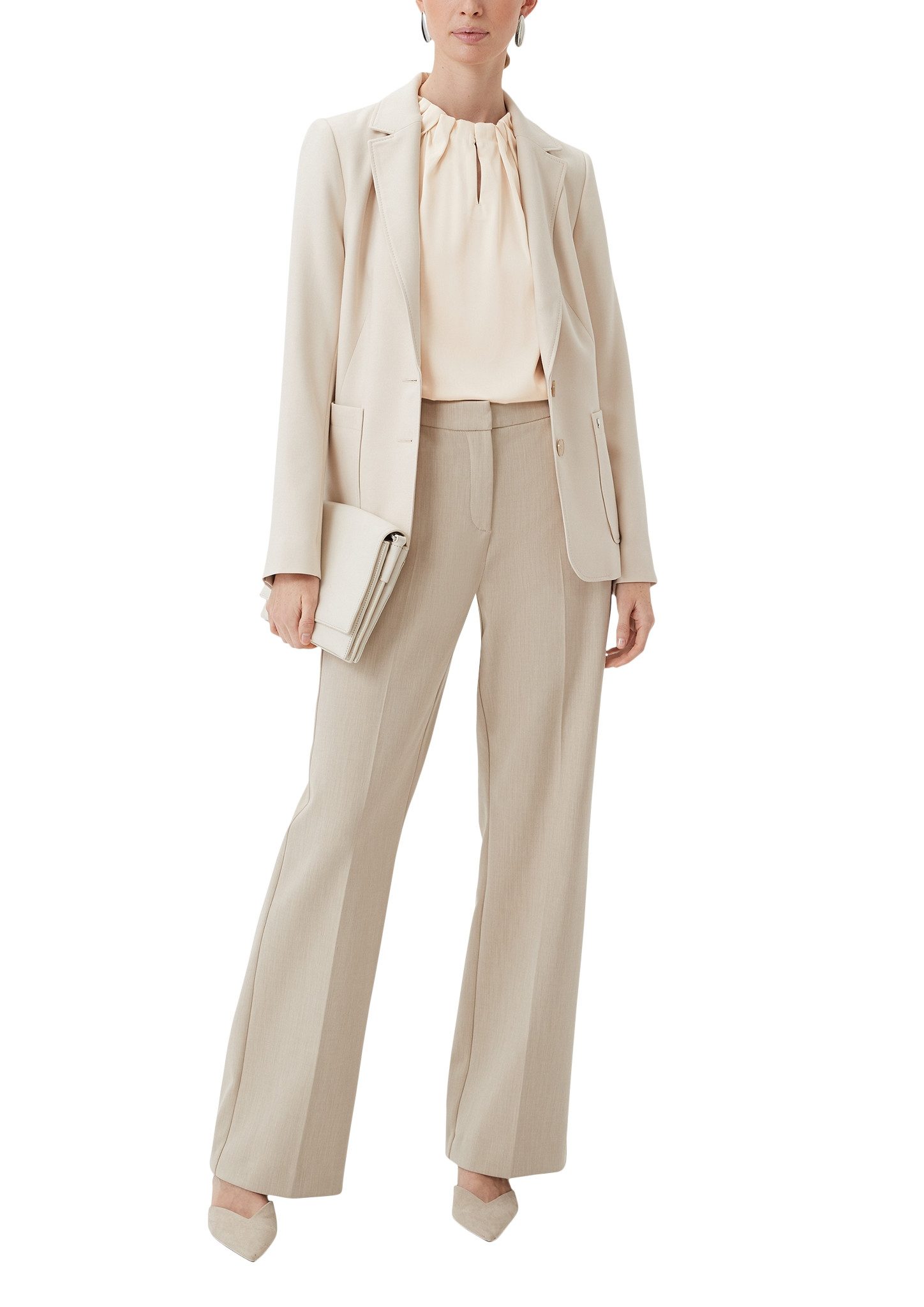 comma Satinbluse mit Raffung am Hals