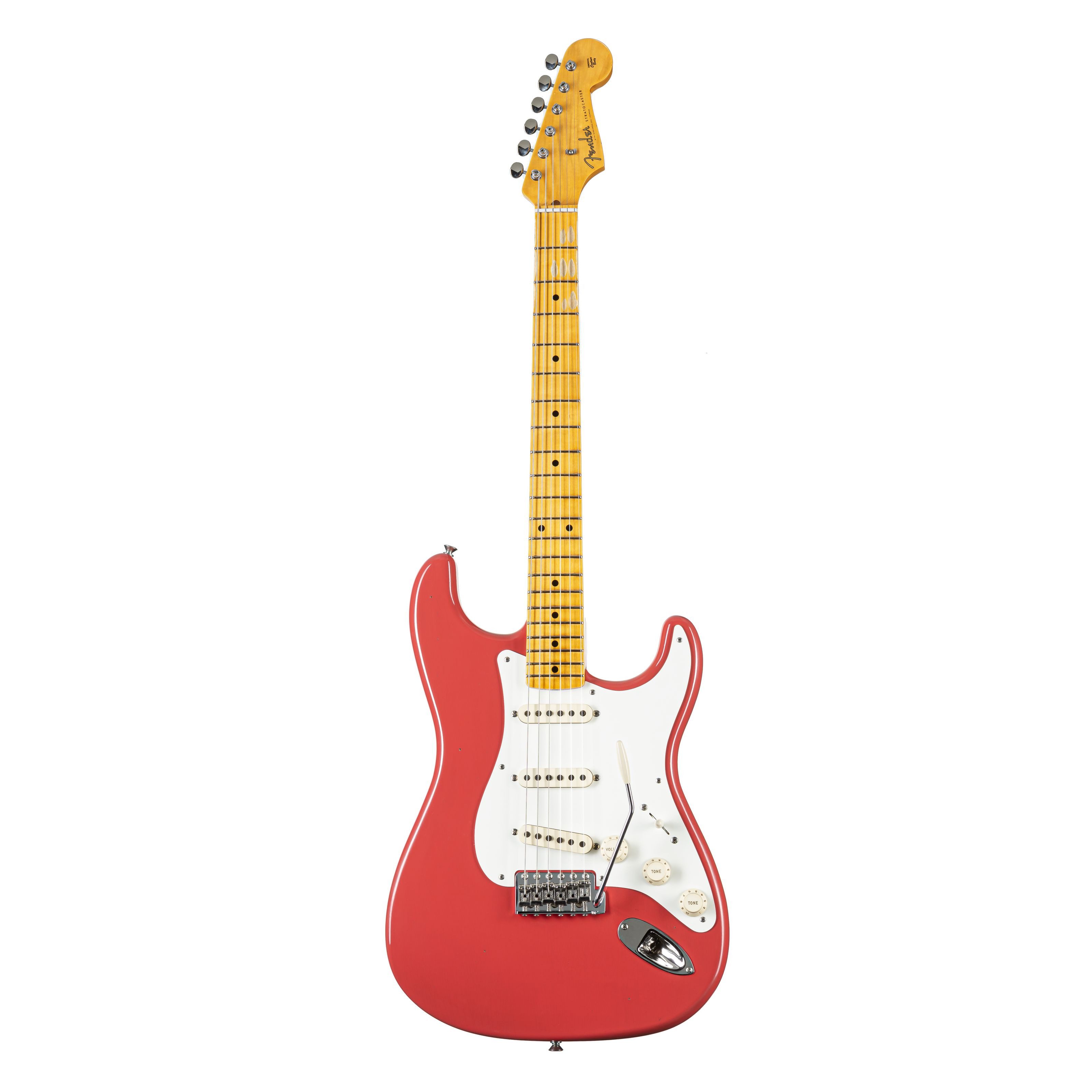 Fender E-Gitarre, E-Gitarren, Premium-Instrumente, 1956 Stratocaster Journeyman/Closet Classic MN Fiesta Red - Custom
