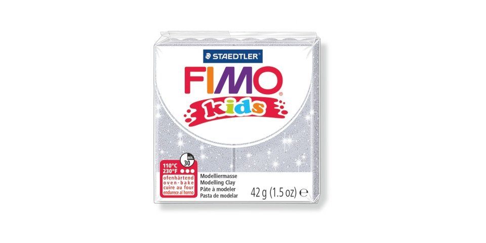 STAEDTLER Bastelfilz Staedtler FIMO kids Glitter silber, 42 g