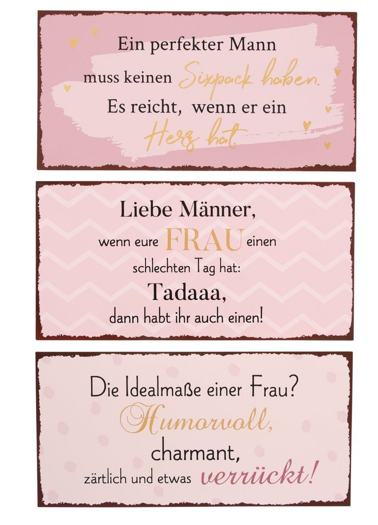 BOLTZE Wandbild, Sprüche, Grosses Vintage Metallschild Modell EIN PERFEKTER MANN ...