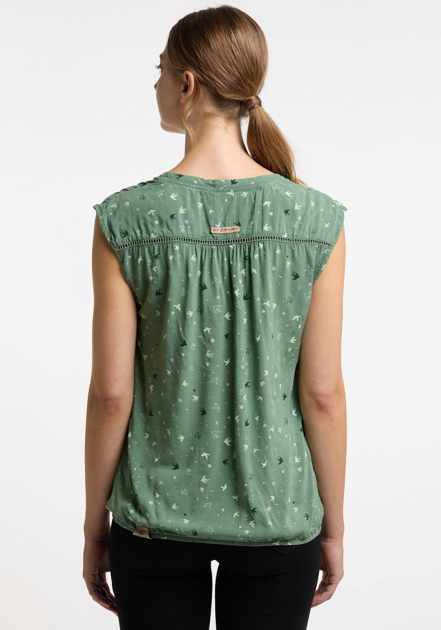 im Blusenshirt DUSTY SALTTY Ragwear GREEN A All-Over Design Print trendigem