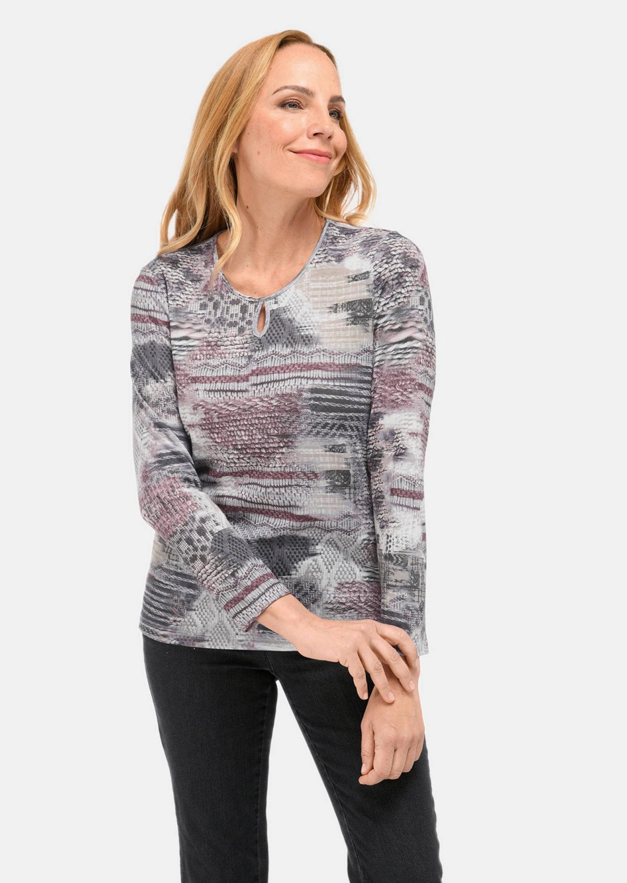 Print-Shirt Leichtes Druckshirt mit Allover-Design