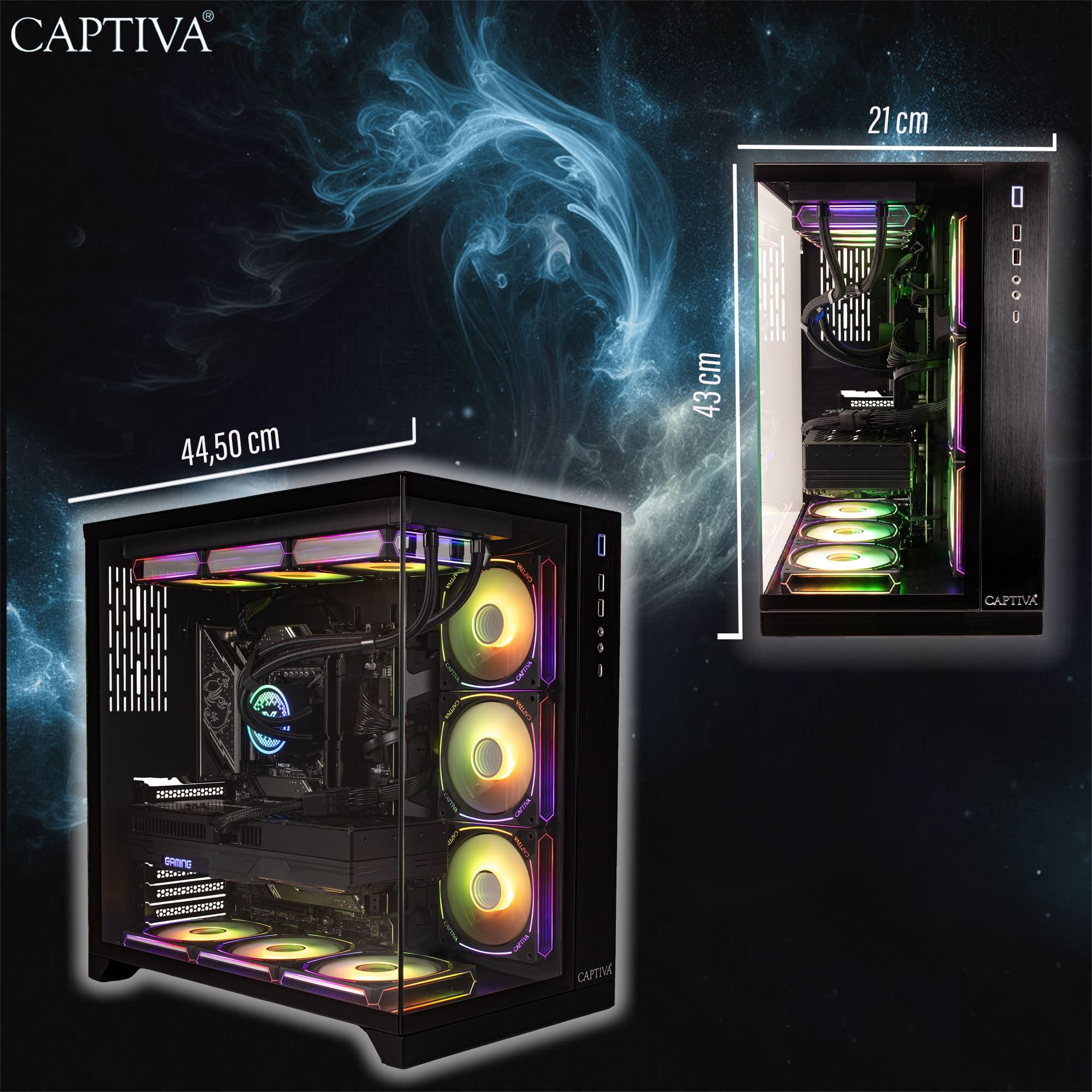 CAPTIVA Highend Gaming I89-037 PC (Intel Ultra 9 285K, GeForce® RTX™ 5080, 64 GB RAM, 2000 GB SSD, Wasserkühlung, WLAN, Windows 11 Home)