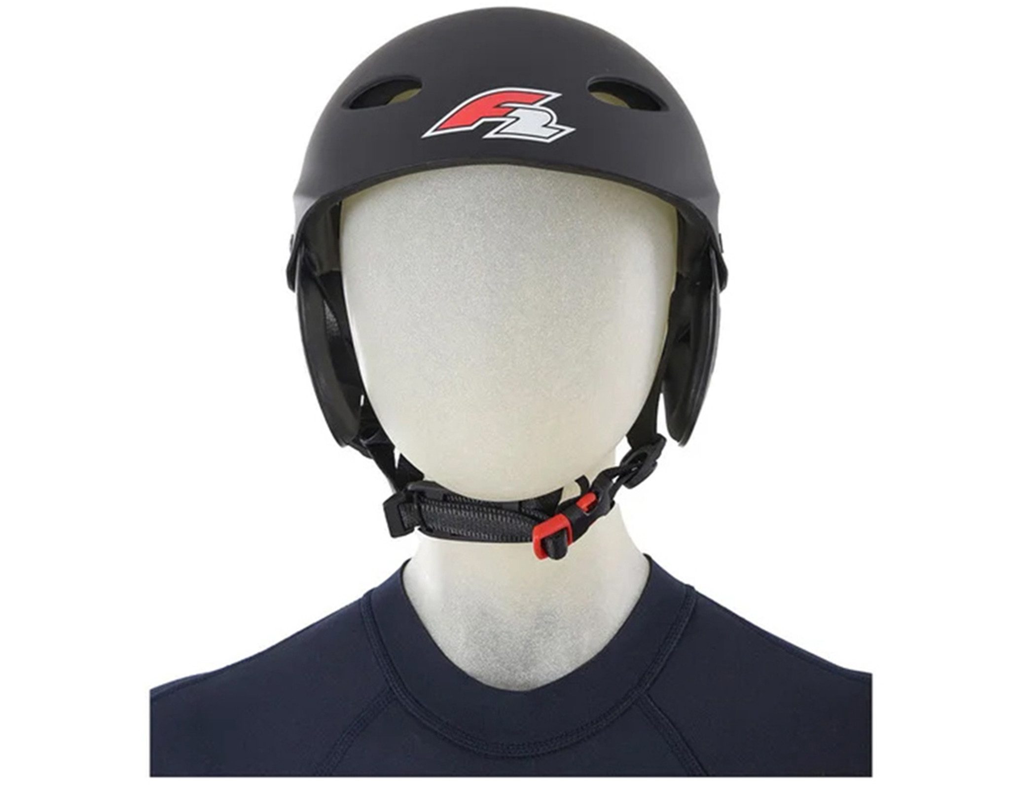 F2 Wassersporthelm F2 Slider Water Helm Wassersporthelm Wassersportschutz unisex schwarz (Einzelartikel), mit schlagfester ABS-Schale & Nackenstellrad