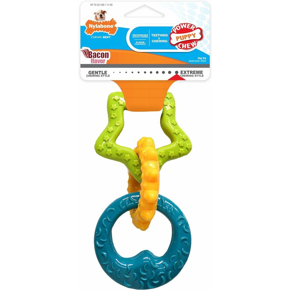 Nylabone Kauspielzeug Puppy Chew - Puppy Ring Teething Chew Toy - 3 Rings