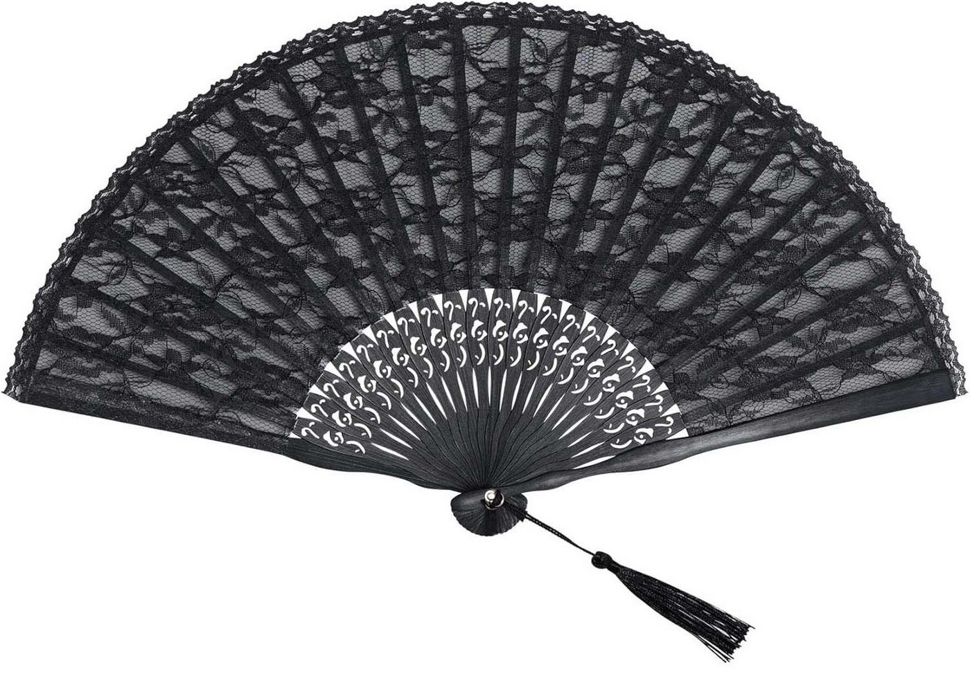 Bwecuy Handfächer Handfächer aus schwarzer Spitze, Hochzeitsgeschenk, (1-tlg)