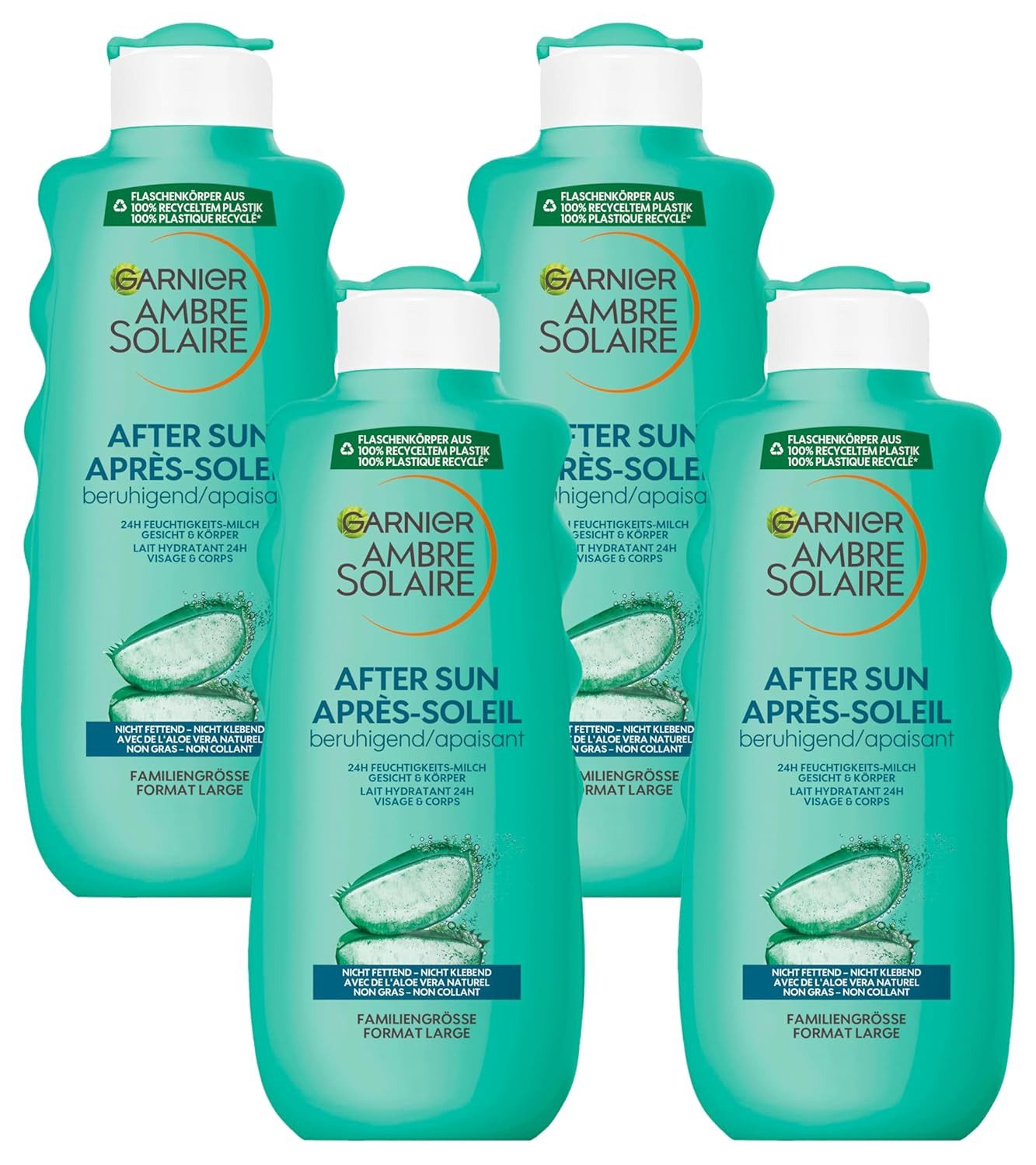 GARNIER After Sun-Lotion Ambre Solaire After Sun Beruhigende Feuchtigkeits-Milch, 4-tlg.