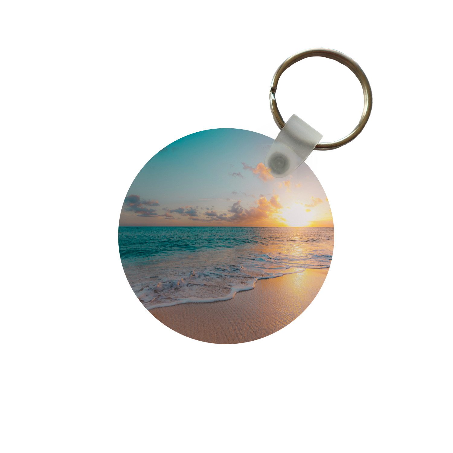 Schlüsselanhänger Sonnenuntergang - Strand - Meer - Sommer - Blau