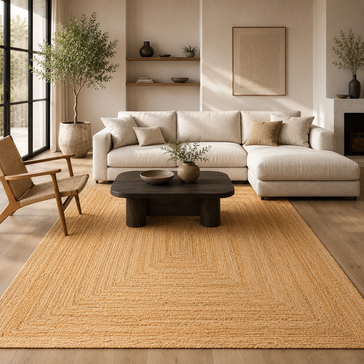 Pergamon Sisalteppich Naturfaser Teppich Jute Salsa Bordüre, Rechteckig, Höhe: 10 mm