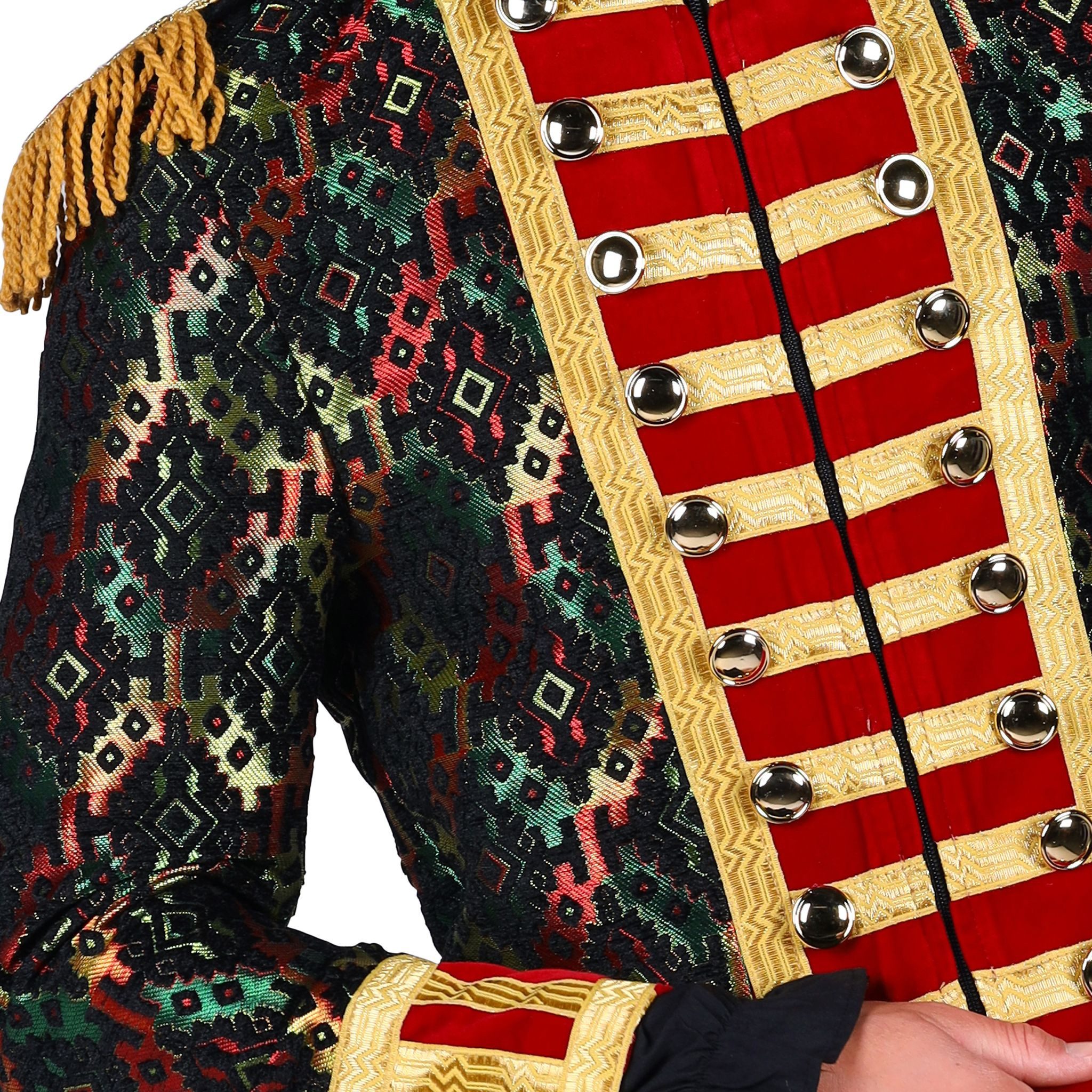 thetru Kostüm Gardejacke Hologram Bunt Showman Herren