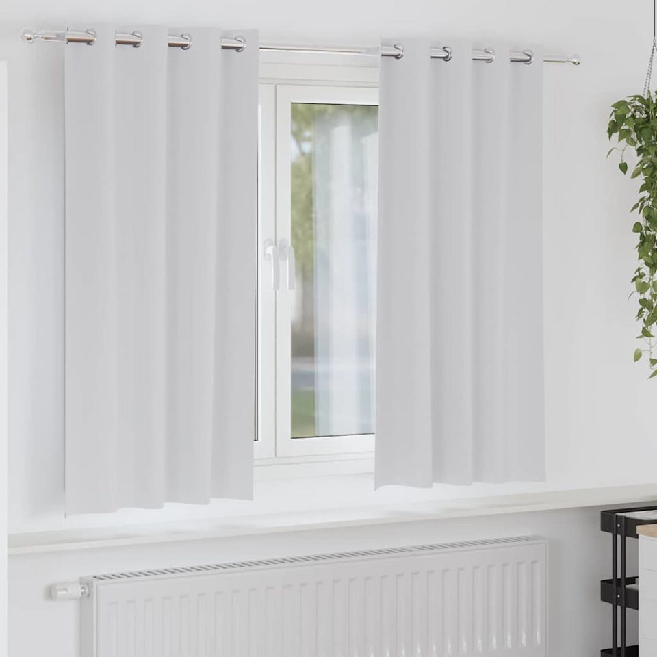 vidaXL Verdunkelungsvorhang, Verdunkelungs-Vorhänge mit Ringen 2 pcs Helles Grau