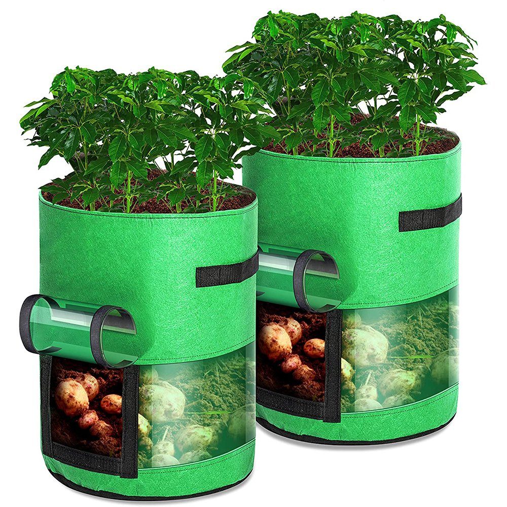 Rosnek Pflanzkübel 26/43L, für Grün Sichtbar, DIY D×H:30×35;35×45 Kartoffel Pflanzung Transparent, St), Gemüse Pflanze; (2 Gewächshaus