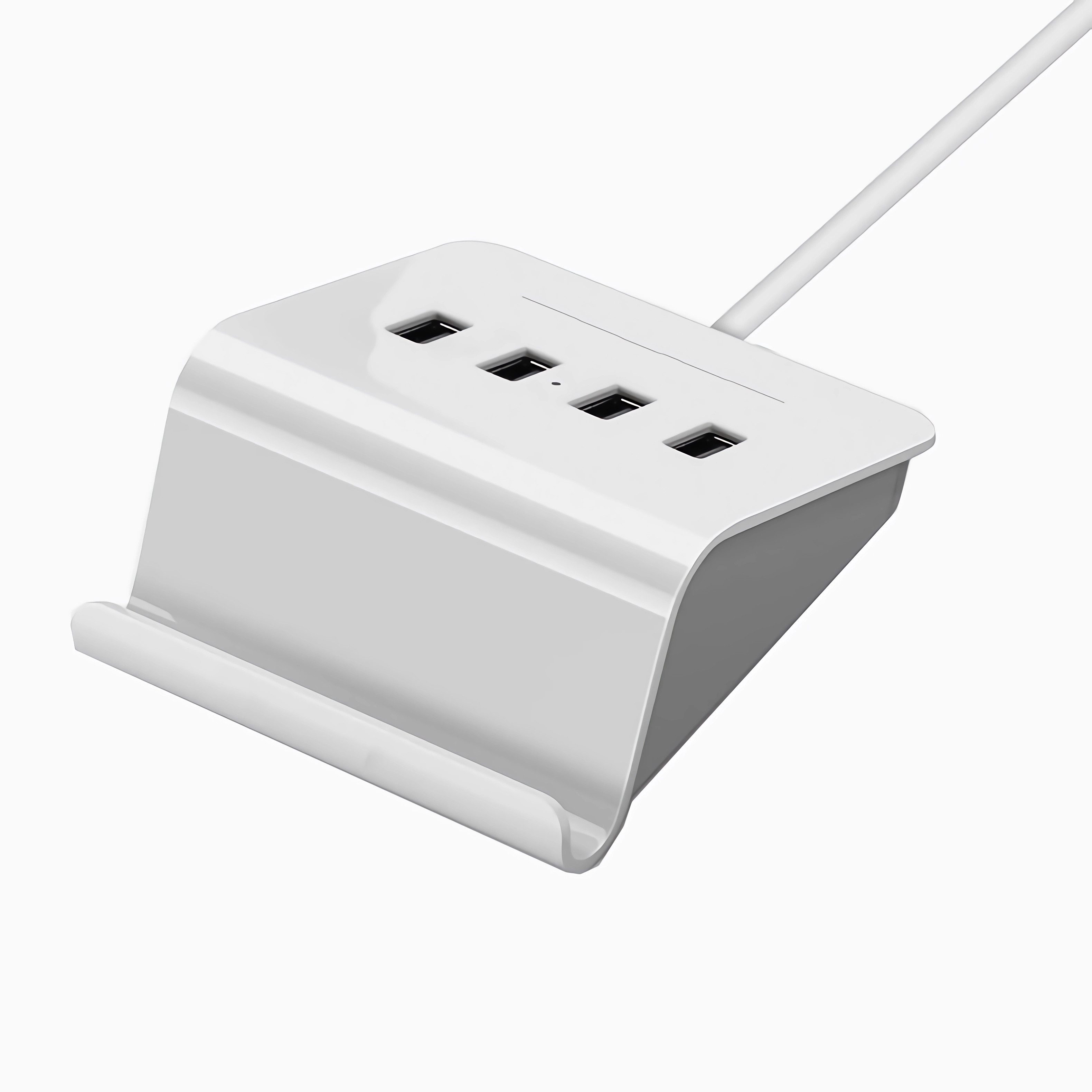 Bolwins USB-Verteiler M49 5in1 USB 3.0 Hub 4x USB Verteiler Handyhalter Smartphone PC Laptop (USB-Hub, 1-St., 4-Port USB 3.0 Hub mit zusätzlicher USB-C-Stromversorgung), 4× USB 3.0 Anschlüsse, Geschwindigkeitsanpassung bis 4,8 Gbps